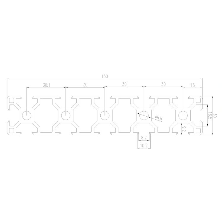 EFE8-30150工業(yè)鋁型材尺寸圖